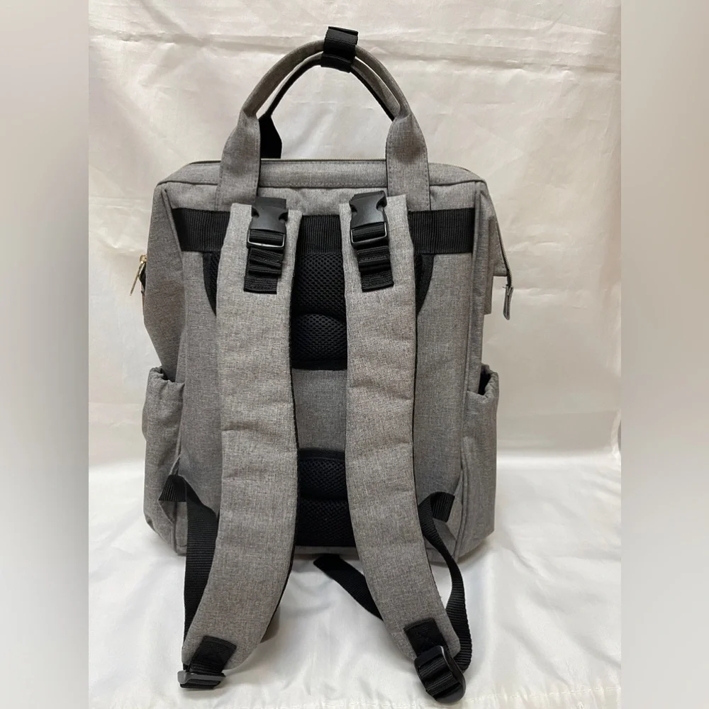 Liname Diaper Bag Backpack Gray Adjustable Straps Pre-owned